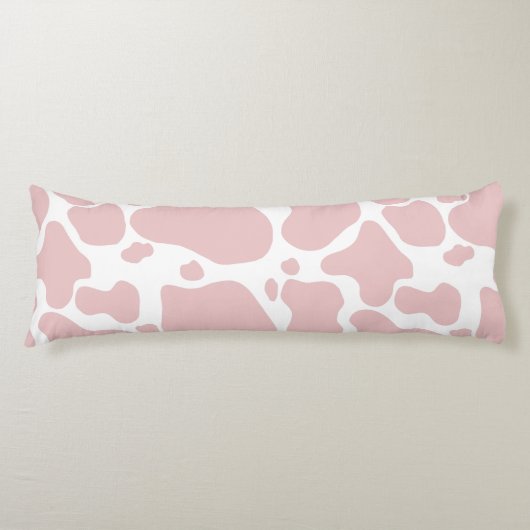 牛愛好家のためのピンク色の牛プリントパターン ボディピロー (正面)