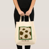 牛救茶色フェイクの牛の皮 トートバッグ (正面(商品))