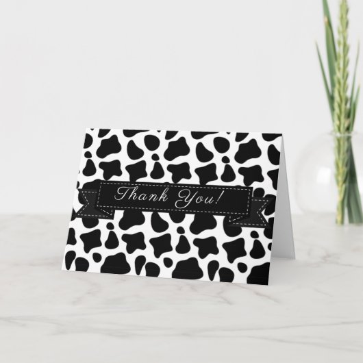 牛柄のオールオケージョン感謝カード サンキューカード (正面)