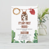 牛柄のカウボーイ　ファーストロデオ 招待状 (スタンド正面)