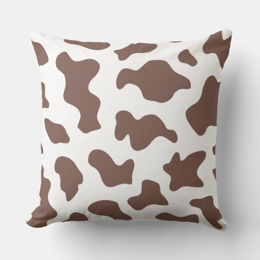 牛柄のスポットがついたファームスロー枕 クッション (正面)