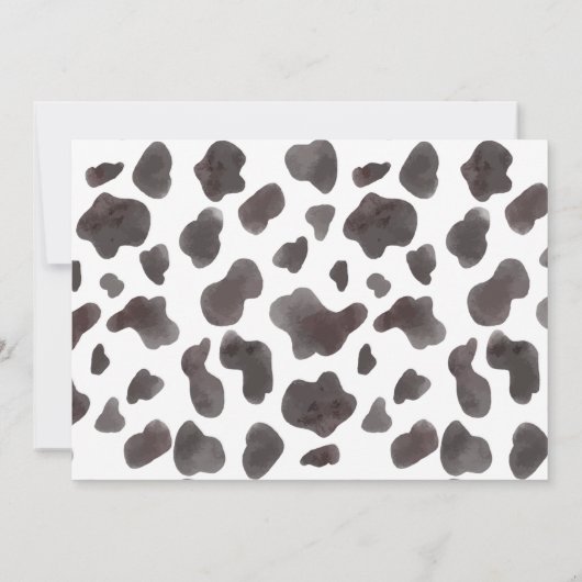 牛柄の女の子の誕生日フラワーフォト招待状 サンキューカード (裏面)