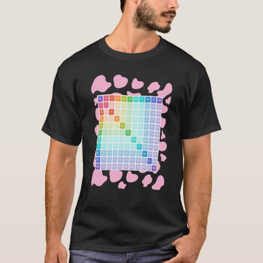 牛柄の数学コスチュームアイデア キッズと掛け算 Tシャツ (正面)