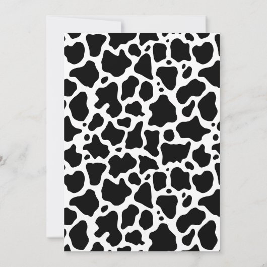 牛柄の背景を使った結婚式の招待状 (裏面)