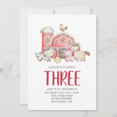 牛柄の農場動物の誕生日招待状 招待状 (正面)