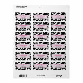 牛柄の返信先住所ラベル ラベル (フルシート)