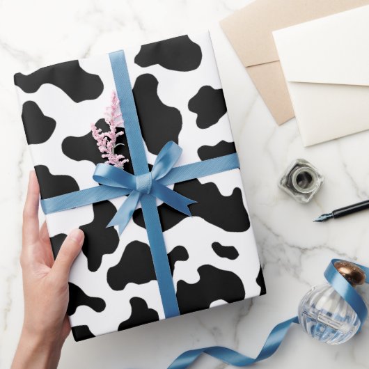 牛柄カウガールカントリー動物パーティー ラッピングペーパー