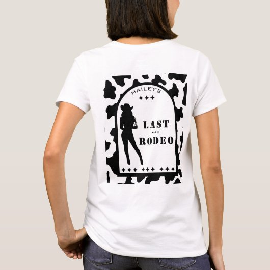 牛柄カウガールブライズメイドバチェロレッテパーティー Tシャツ (裏面)