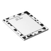 牛柄パターン 黒と白 オーダーメイド ノートパッド (アングル)