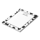 牛柄パターン 黒と白 オーダーメイド ノートパッド (回転)