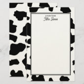 牛柄パターン 黒と白 オーダーメイド 便箋 (正面/裏面)