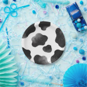 牛柄パーティー テーマ, 黒白の牛の斑点 ペーパープレート (パーティー)