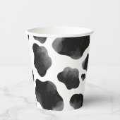 牛柄パーティー ブラック＆ホワイトの牛の斑点 紙コップ (正面)