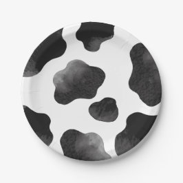 牛柄パーティー 黒白の牛の斑点 ペーパープレート