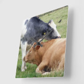 牛柱時計 スクエア壁時計 (傾斜)