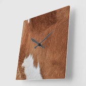 牛毛皮の柱時計 スクエア壁時計 (傾斜)