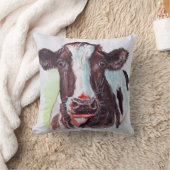 牛水彩画のクッション クッション (ブランケット)