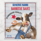 牛焼きエビ自家製バーベキューソース ワインラベル (シングルラベル)