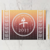 牛牛赤金ゴールド中国の〔占星術の〕十二宮図月記号 ペーパーパッド (インサイチュ)