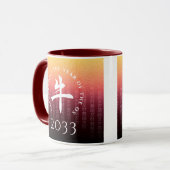 牛牛赤金ゴールド中国の〔占星術の〕十二宮図月記号 マグカップ (正面左)