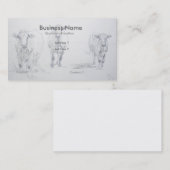 牛牛鉛筆のスケッチの農家の名刺 名刺 (正面/裏面)