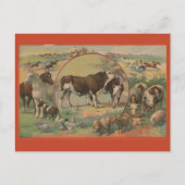 牛牧場の動物 レース トラックの風景 ポストカード (正面)