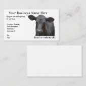 牛牧場主のためのアンガスの黒い子牛 名刺 (正面/裏面)