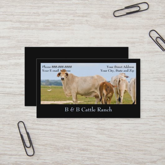 牛牧場事業カード 名刺 (正面/裏面インサイチュ)