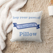 牛犬のパパの青い水彩画は名前を加えます クッション (ブランケット)