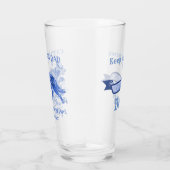 牛犬のパパの青い水彩画は名前を加えます タンブラーグラス (右)