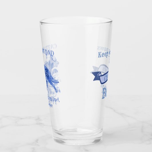 牛犬のパパの青い水彩画は名前を加えます タンブラーグラス (右)