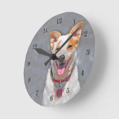 牛犬の救助 ラウンド壁時計 (傾斜)