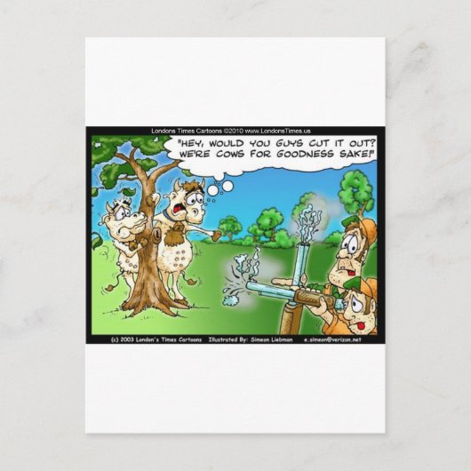牛狩りシーズンおもしろいズティースマグカード&ギフト ポストカード (正面)