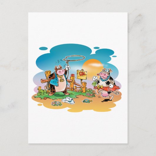 牛男と牛女 ポストカード (正面)