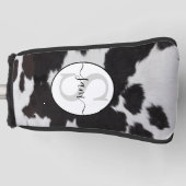 牛白褐色モノグラム ゴルフヘッドカバー (正面)