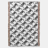 牛白黒シルエット スローブランケット (正面縦)