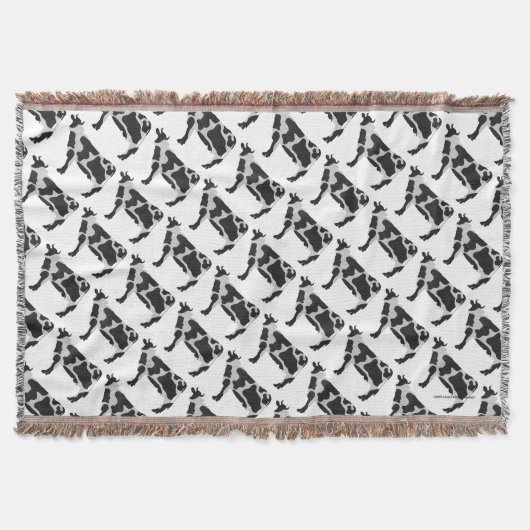 牛白黒シルエット スローブランケット (正面)