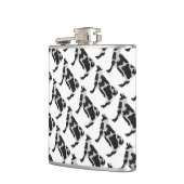 牛白黒シルエット フラスク (左)