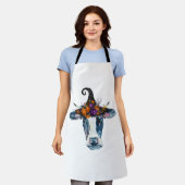 牛白黒ハロウィーンウィッチ エプロン (着用した状態)