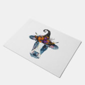 牛白黒ハロウィーンウィッチ ドアマット (アングル)