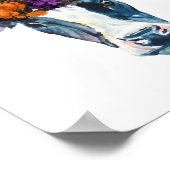 牛白黒ハロウィーンウィッチ ポスター (角)