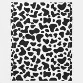 牛白黒パッチ フリースブランケット (正面)