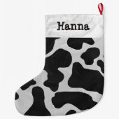 牛白黒プリント ラージクリスマスストッキング (裏面)