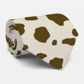 牛皮の茶色の細字印刷 ネクタイ (ロール)