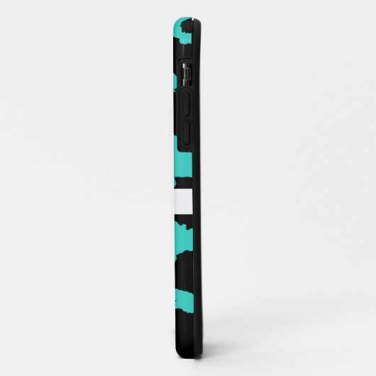 牛皮白黒及びターコイズ模様 Case-Mate iPhoneケース (裏面/左)