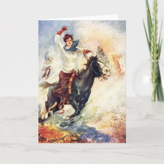 牛穴あけ器の女の子 カード (正面)