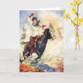 牛穴あけ器の女の子 カード (黄色い花)