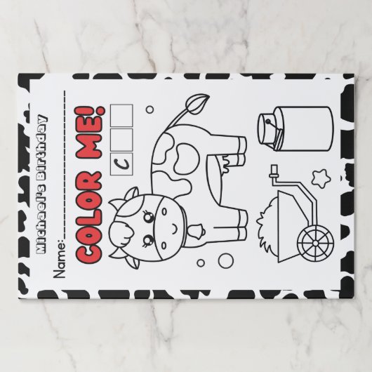 牛納屋周囲の庭誕生日キッズカラーリング活動 ペーパーパッド (正面)