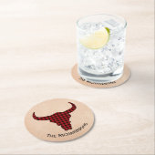 牛素朴スカルパーソナライズされた紙コースター ラウンドペーパーコースター (インサイチュ)