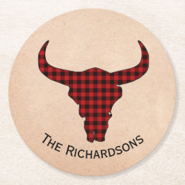 牛素朴スカルパーソナライズされた紙コースター ラウンドペーパーコースター